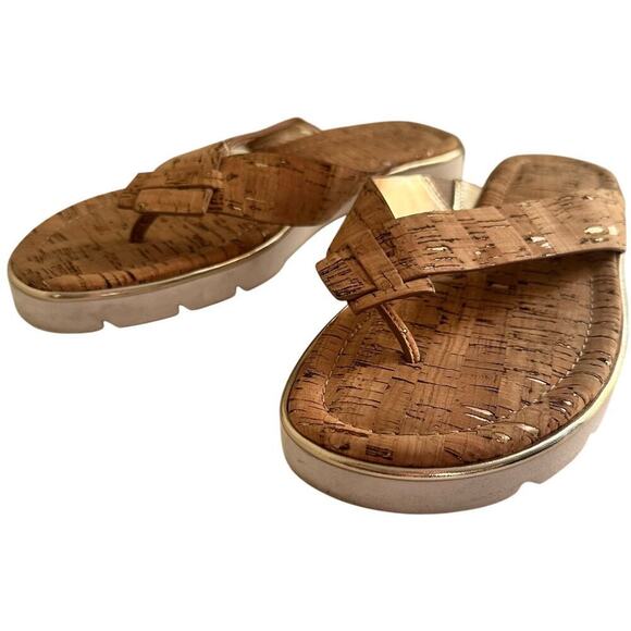 Donald Pliner Women’s Haddie Cork Natural-Platino Flip Flops Sandals Size 10 M - Picture 10 of 16
